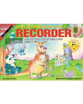 Progressive Recorder Method for Young Beginners - Book 1 (Giant Coloring Book) - How to Play Recorder for Kids