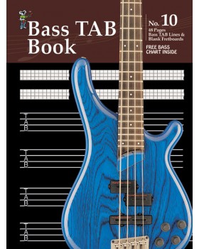 Progressive Manuscript Book 10 - Bass TAB Book - Music Staff Paper