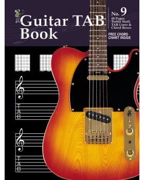 Progressive Manuscript Book 9 - Guitar TAB Book - Music Staff Paper