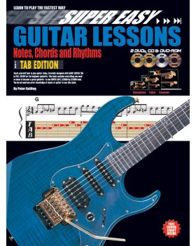 Super Easy Guitar Lessons - Notes, Chords & Rhythms with TAB - Teach Yourself How to Play Guitar