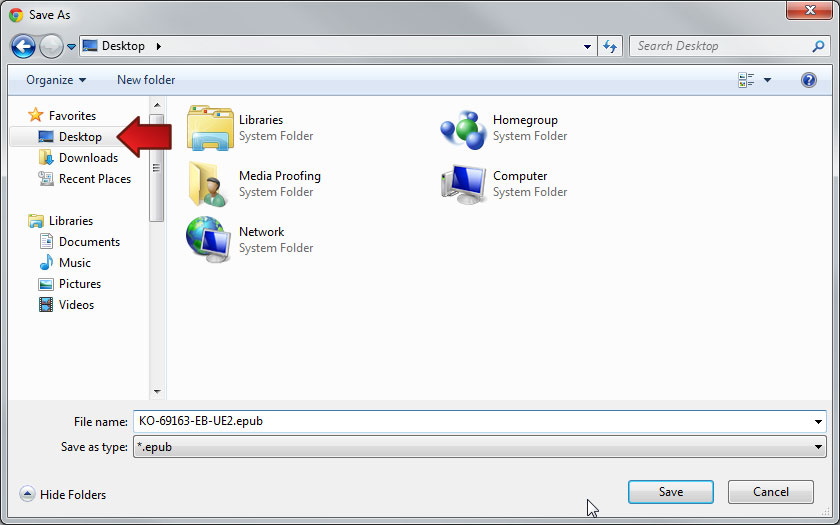 Windows 7: Save to Desktop